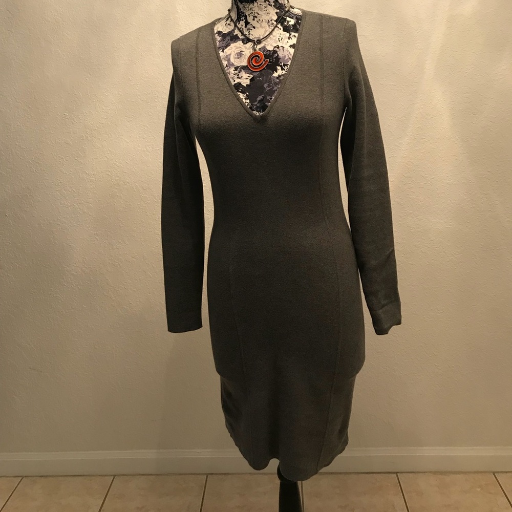 Banana Republic Grey Sweater Dress W/NECKLACE
